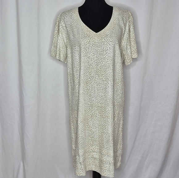 Nicole Miller Original Linen Blend Short Sleeve Popover Shift Dress - Size XL - Picture 3 of 11